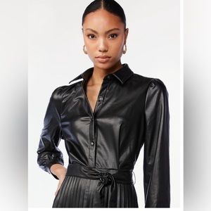 Scoop Pleated MIDI Dress Black Size small (4-6) NEW in bag with tags